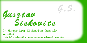 gusztav siskovits business card